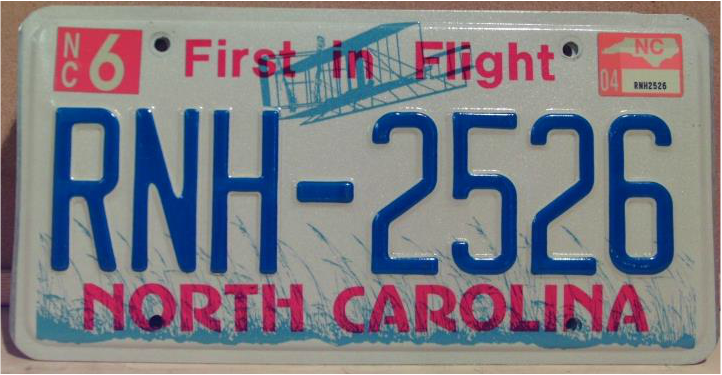 NORTH CAROLINA License Plate Plasma Cut Map Sign, FIRST IN FLIGHT
