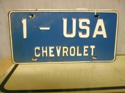 Chevrolet USA-1 Embossed Metal License Plate Sign 